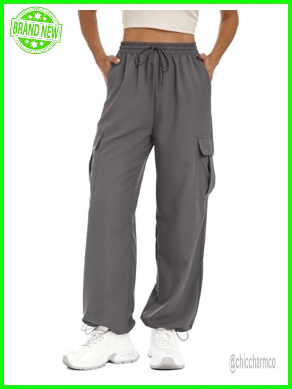 Women's Water Resistant Hiking Cargo Pants UPF 50+ 4 Pockets High Rise